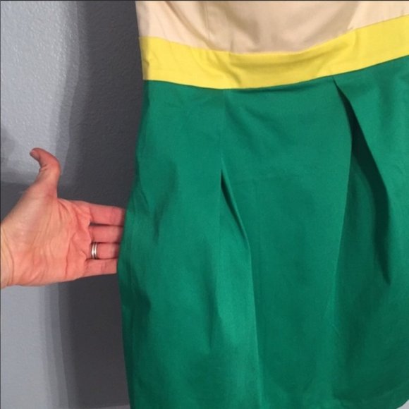 FRENCH CONNECTION Strapless Color Block Dress Sz 2 - Picture 3 of 8